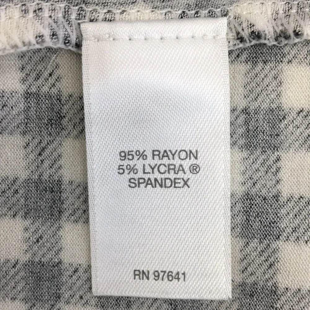 J. Jill Black & White Checkered Tunic Long Sleeve Top Size M EXCELLENT Condition